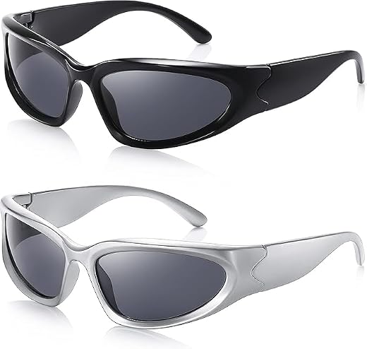 Dark Wost Wrap Around Y2K Sports Sunglasses for Men Women Fashion Oval Thick Frame Sun Glasses Stylish Sport Wrap Shades