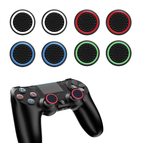 8 Pcs Thumb Grips Compatible with PS5 & PS4 Controller,Joystick Protection Attachments Controller,Silicone Controller Thumb Grips Cover Attachments Convex and Concave-Raised Dots & Studded Design