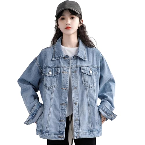 Veste en jean pour femmes style coréen veste courte en denim bleu pour le printemps