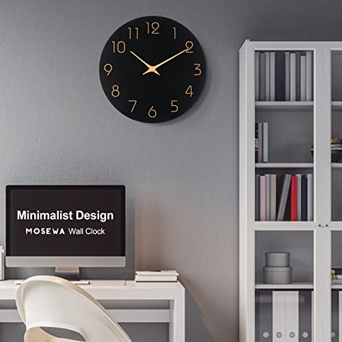 Mosewa MOSEWA055 Wall Clock, Battery Operated Silent Non-Ticking - Simple Minimalist Style Rose Gold Numbers Clock Decorative For Living Room,Kitchen,Home,Office,Bathroom thumb #5