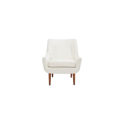 Home Collection Amina Mid-Century Modern Cream Velvet Accent Chair