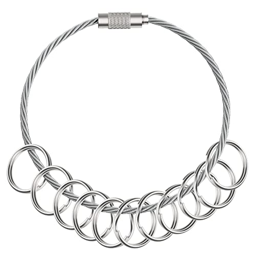 Pawfly 100 Pack 1/2 Inch Mini Split Jump Ring with Double Loops Small Metal Rings Connectors with 6 Inch Stainless Steel Keychain for Jewelry Necklaces Bracelets Earrings Crafts Ornaments and DIY Arts