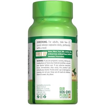 Nature's Truth Ginger Root Capsules | 100 Count | from Ginger Root Extract | Non-GMO and Gluten Free Supplement