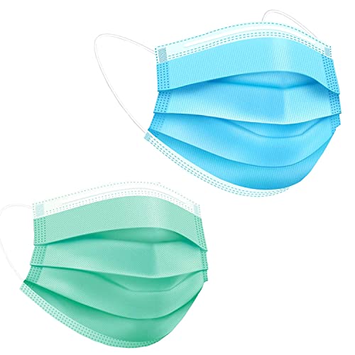 Image of MEELANA Non Woven Fabric 3 Ply Disposable Surgical Mask for Men Women with adjustable nose pin Reusable (Pack of 100) Breathable Masks