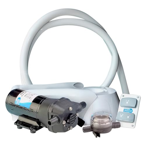 Jabsco 37255-0092 Manual to Electric Marine Toilet Conversion Kit with Intake Pump, Quiet Flush, 12 Volt, 25 Amp