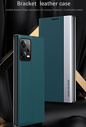 Ysnzaq Ultra Thin Flip Phone Case For Xiaomi Redmi Note 12 Pro/Poco X5 Pro 6.67", Tpu Leather With Wireless Charging Function Cover For Xiaomi Redmi Note 12 Pro/Poco X5 Pro Cx Black #TOP3