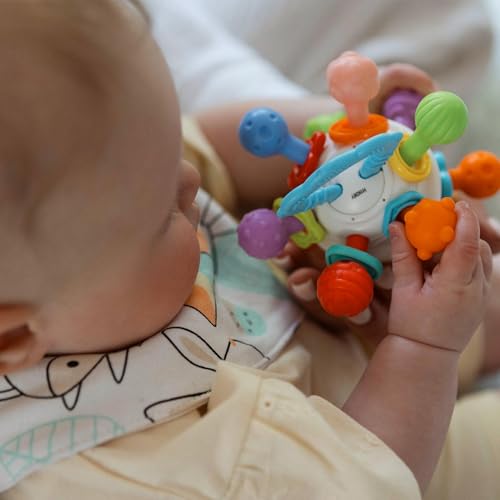 Nuby Twist Ball Montessori Sensory Baby Teether Toy with Rattle, 3 Months+ - Image 5