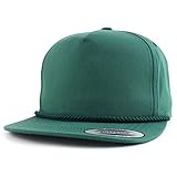Trendy Apparel Shop Classic 5 Panel Golf Cap Flatbill Snapback Hat - Spruce