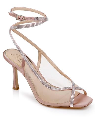 Jewel Badgley Mischka Tamera Peep Toe Heels with Wraparound Strap2