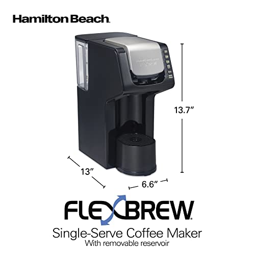 Hamilton Beach Gen 4 FlexBrew Single-Serve Coffee Maker with Removable Reservoir, Compatible with Pod Packs and Grounds, 50 oz., 4 Fast Brewing Options, Black - image 7