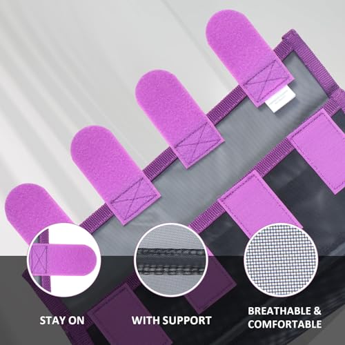 harrison howard loose-fitting horse fly leggings breathable tear-resistant fine mesh leg guards stay-on comfortable fly boots set of 4