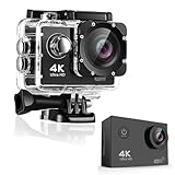 HIFAM 4K 30FPS Action Camera, Waterproof WiFi Sports Action Camera, 2.0 Inch Dual Color Touch Screen with EIS 140 Degree Wide Angle WiFi Remote Control Excluding Memory Card