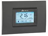 termostato digital tactil El cronotermostato proporciona 3 diferentes avisos de batería – diferencial térmico ajustable de 0, 1 a 0, 9 °C – intervalo mínimo de programación: 1 hora – Placa no incluida.