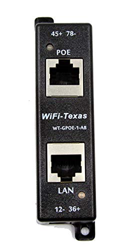 Poe Texas PoE Injector - Single Port 4 Pair PoE+ Injector/Splitter - Power Over Ethernet Passive PoE Adapter for 802.3af / PoE+ / PoE++ 10/100/1000 Gigabit Data - Mode A/B Wall Mount Plug & Play
