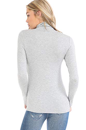 Image of Women's Lightweight Long Sleeve Turtleneck Top Pullover Sweater (S-3XL)