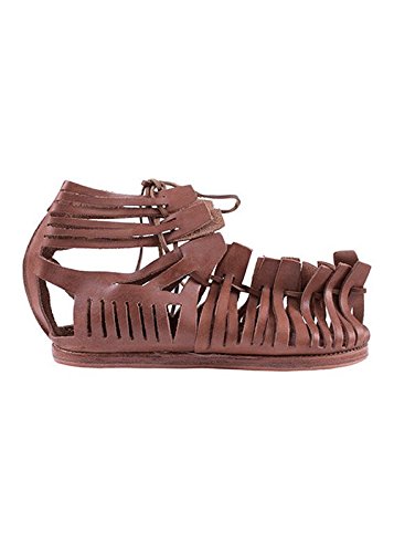 Image of AnNafi Mens Gladiator Leather Sandal | Roman Centurian Brown Caligae|Medieval Greek Soldier Sandles| Ancient Costume footwear
