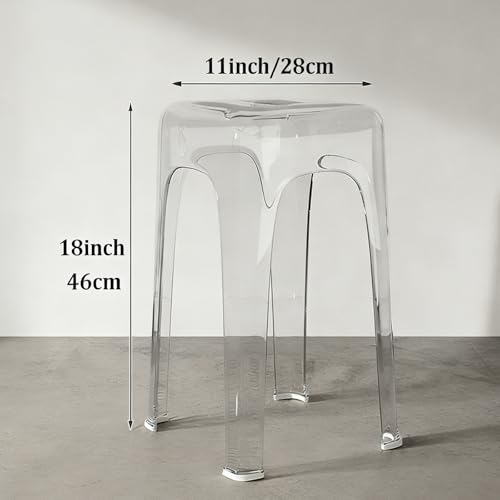 Set de 2 Butacos de Barra Acrílicos Transparentes GRIPITHPY, Modernos sin Respaldo, 18" de Alto, Azules miniatura 2