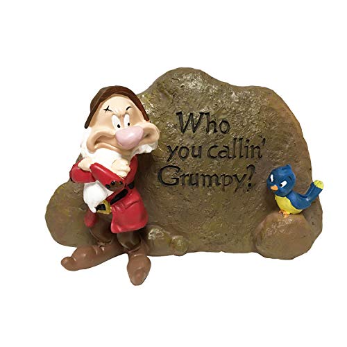 BACKYARD GLORY Disney Grumpy Outdoor Garden Rock, Classic Disney Collection, 5 Inches Tall, Official Disney Licensed Product