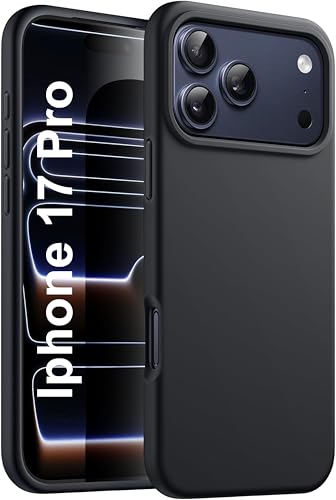Image of SBMS Silicone Case for iPhone 17 Pro 6.3-Inch, Silky-Soft Touch Full-Body Protective Phone Case, Shockproof Back Cover for iPhone 17 Pro (Black)
