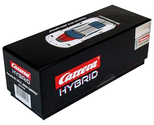 Carrera Hybrid, Porsche 911 GT3 R Rexy, Maßstab 1:50, Front- und Rücklichter, Bis zu 30 Minuten Rennaction, USB-C-Aufladung in 20 Minuten, Mobile App-Steuerung für maximales Fahrvergnügen