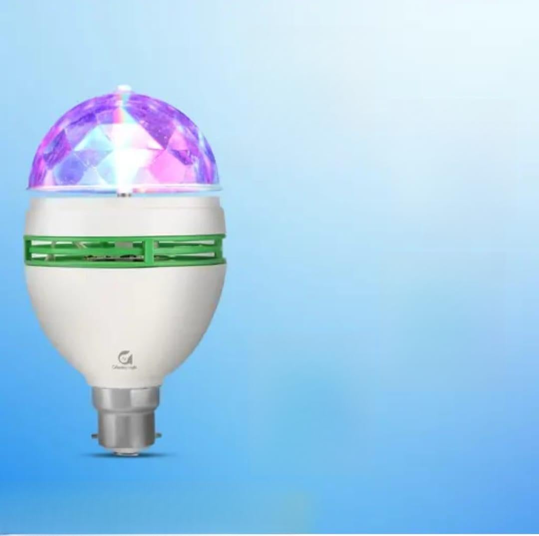 Magic Disco LED Crystal Rotating Bulb Lamp B22 Multicolour | Full Rotating, Crystal Ball Effect, B22 Base, Multicolour Light, Party Disco-image-49