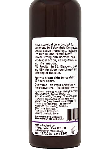 argentum plus - Silver-MSM Seb Derm Cream with Australian Tea Tree 100ml, 100 ml (Pack of 1) - Image 3
