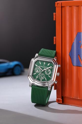 Image of Daniel Hechter Paris Moulin Collection Analog Watch for Men with Square Case, Luminous Hands & Markers, Multifunction Dial and Silicone Strap