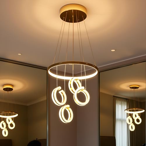 Image of LED Chandelier Lights for Ceiling Living Room, Chandeliers for Living Room Modern, Jhoomer for Hall Ceiling, Hanging Light for Home Decoration (CH53)