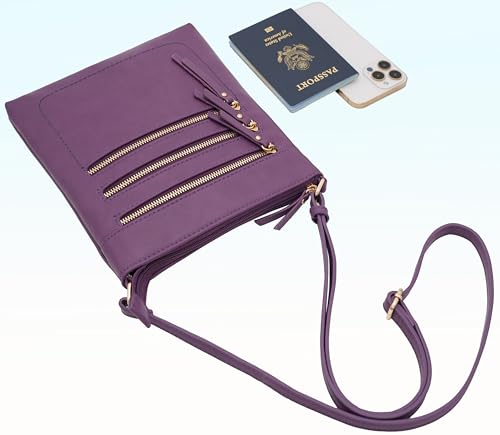 Image of Solene Crossbody Bag Functional Multi Pocket Messenger Purse Top Zip Closure Shoulder Handbag With Adjustable Strap