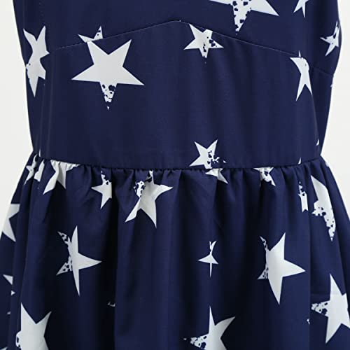 Image of Women Dress American Flag Print Vintage Maxi Dress