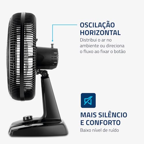 Ventilador de Mesa 40cm Turbo, Mondial, Preto/Prata, 140W, 110V - NVT-40-8P-B