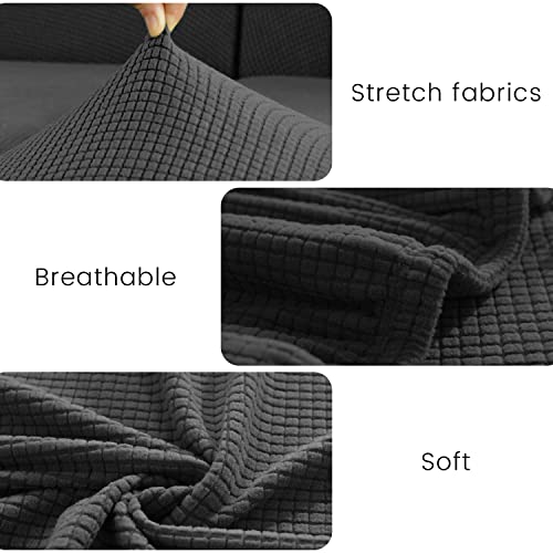 NINVVS 2-piece black seat cover, including 1 cushion and 1 backrest, polar fleece corn plaid split chair cover - Image 3