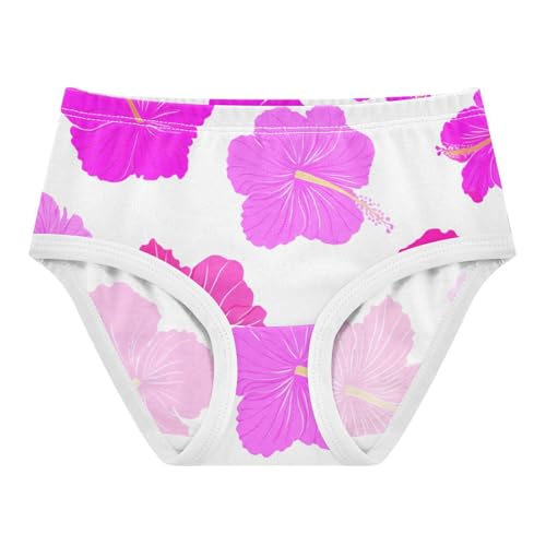 Toddler Underwear Floral 2t Cotton Panties for Girl Aesthetic Kids Briefs Undies Pink Hibiscus Flowers Petals