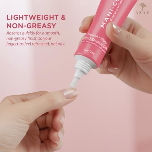 Image of Azah Mani-cured Cuticle Oil For Nails | Strengthens Nails & Nourishes Dry Cuticles | Goodness of Vitamin E, Jojoba, Avocado, Grapefruit | Lightweight & Non-Greasy Formula | 12 ml