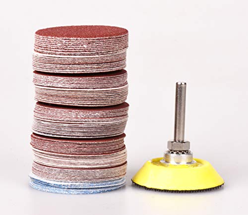 image for Adwikoso 100 Pieces 2 Inch Sanding Discs, 80-3000 Grit Sanders with 1/