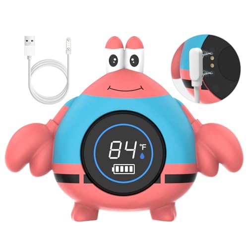 Image of Babyelf Baby Rechargeable Thermometer, Bath Tub Water Thermometer Safety, Floating Toy for Infant Toddler Bathtub Pool with Temperature Warning