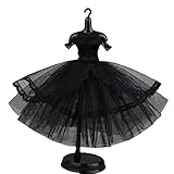 Fashion Tutu Ballet Dress for 11.5' Doll Clothes Outfits 1/6 Dolls Accessories Rhinestone 3-Layer Skirt Ball Party Gown (Solid Black)