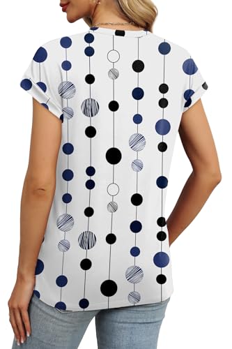 Image of Alaroo Womens Summer Tops Short Sleeve Shirts Crew Neck Cute Trendy Tunic Blouses (S-3XL)