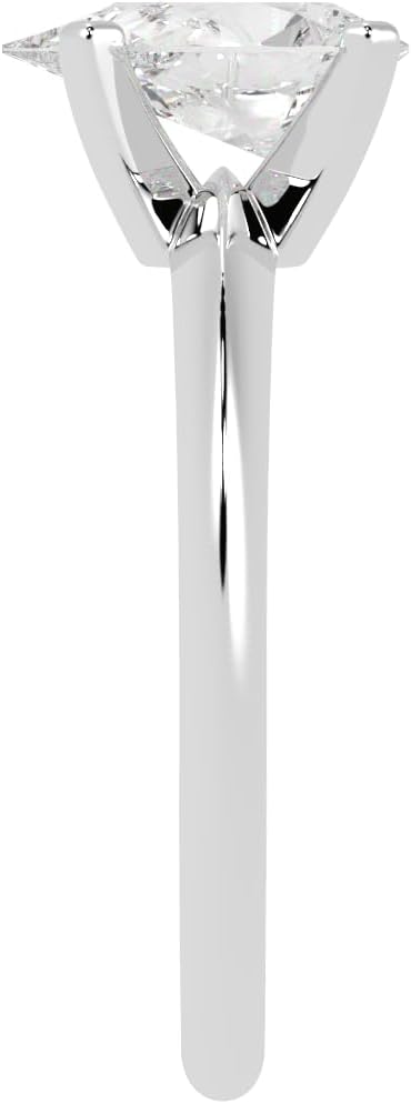 4 to 10 Carat 14K White Gold LAB GROWN Solitaire IGI CERTIFIED Diamond Engagement Ring (E-F Color VS2-SI1 Clarity) - Image 2