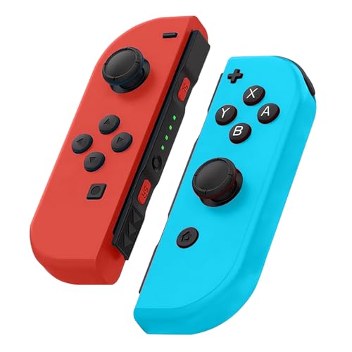 Switch Controllers Repalcement, Replacement Controller Compatible with Switch/OLED/Lite, Support Dual Vibration,Wake-up, Motion Control, Screenshot, Red/Blue
