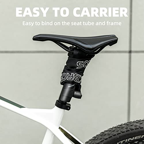 Rockbros Bike Lock Chain Bicycle Lock, Heavy Duty Anti Theft, 3 Ft Long, 5Mm Thick Bike Chain Lock With Key Set, Cut Proof Security Scooter Lock Commuter Lock For Door, Gate, Fence, Grill #TOP2