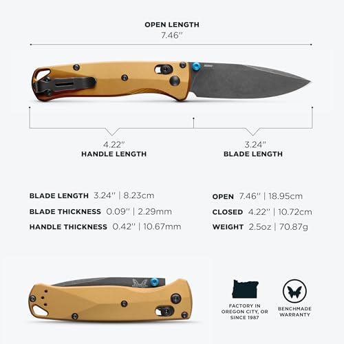 Benchmade - Bugout Outdoor EDC Folding Knife, Slim, Lightweight, Drop-Point Blade, Aluminum Handle (535BK-07) view 6