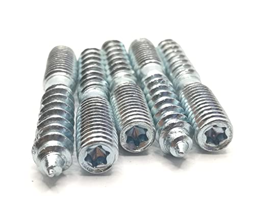 Image of Hanger Bolt M8x50 Silvery Double Headed Bolt Self-Tapping Screw for Furniture 12Pcs