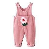Generisch 2026 Herbstliche Cord-Latzhose für Mädchen mit Blumenmuster, süße Kleinkinderhose für kleine Mädchen, modische Baby-Latzhose, Spielkleidung, weicher Overall Kinder (12-18 Months)