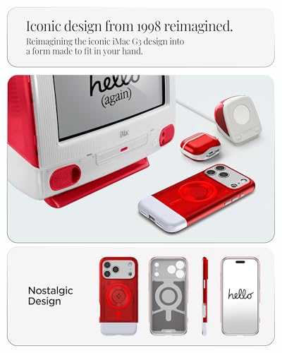 Coque iPhone 17 Pro Max Spigen Classic C1 MagFit rétro rubis rigide MagSafe