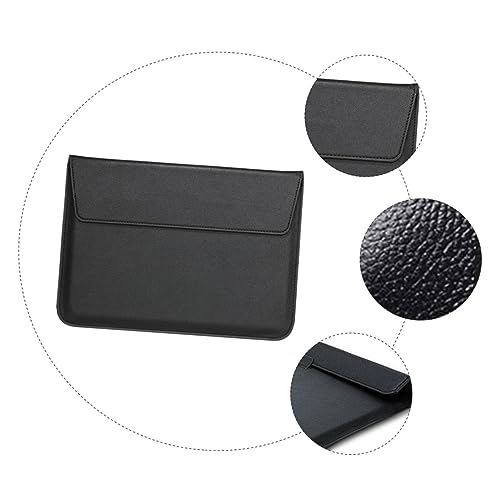 Funda para portátil Air 13 Kisangel ultra fina en negro con soporte de piel PU 4