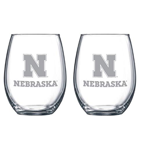 RFSJ Satin Frost Logo Wine Glass Set of 2 Nebraska
