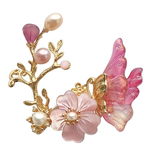 CCijiNG Brooches for Women with Crystal, Flower Brooches and Pins Jewelry Butterfly Blossom Brooch Pins for Women Fashionable Gifts for Valentine's Day