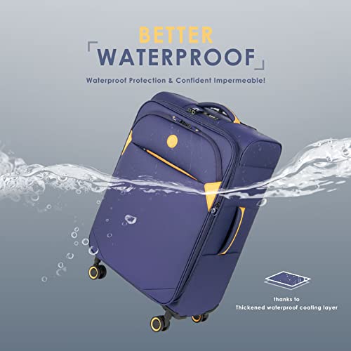 Verage 3-Piece Set Ultralight Luggage Sets Softside Expandable Suitcase with Spinner Wheel Navy (20/24/29)4