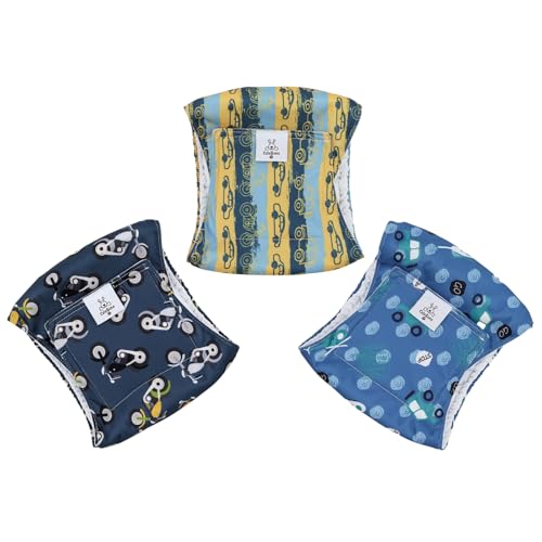 Image of CuteBone Dog Diapers Male Belly Bands 3 Pack for Male Dogs Reusable Puppy Wraps